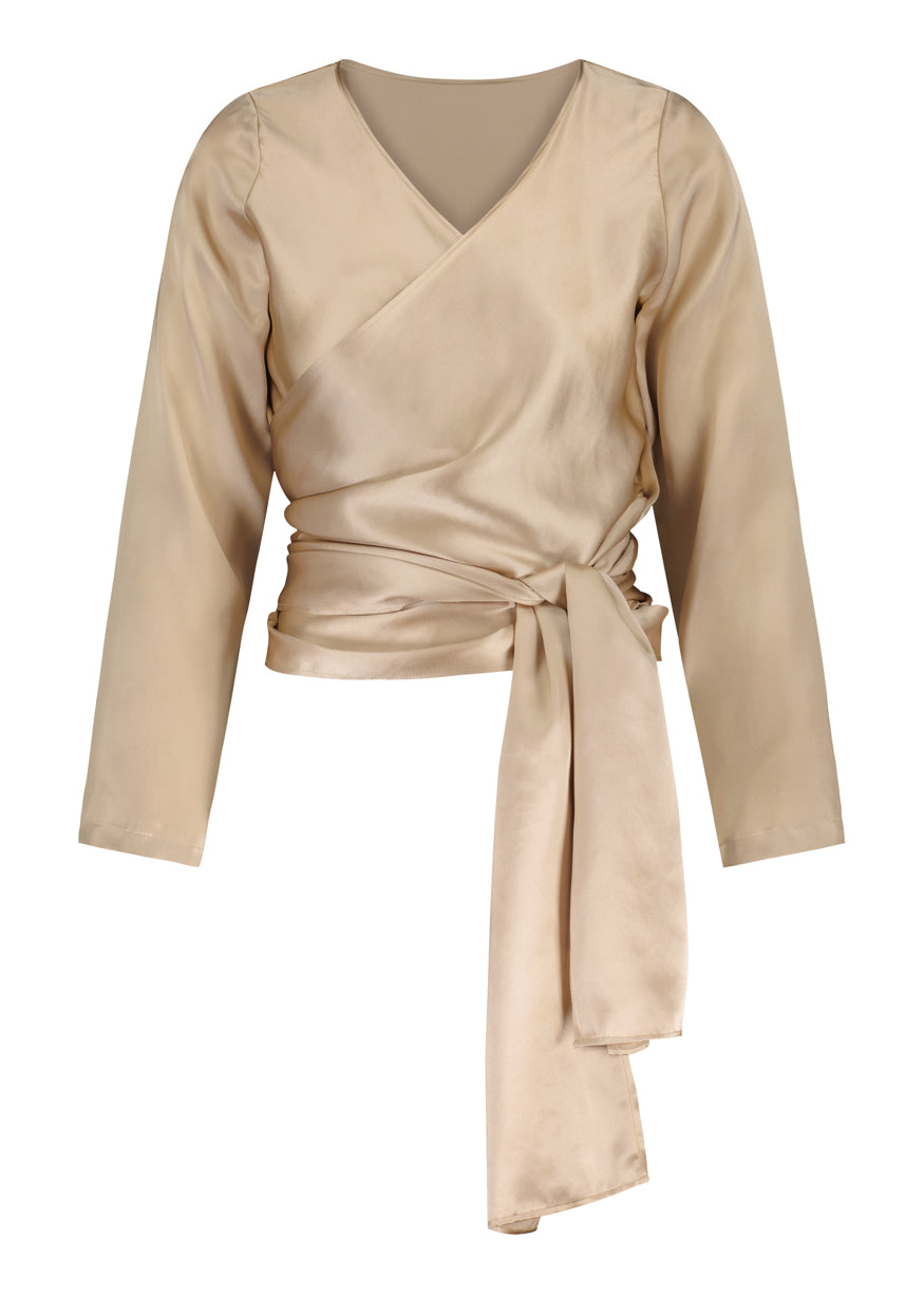 ARIEL SILK BLOUSE, CHAMPAGNE