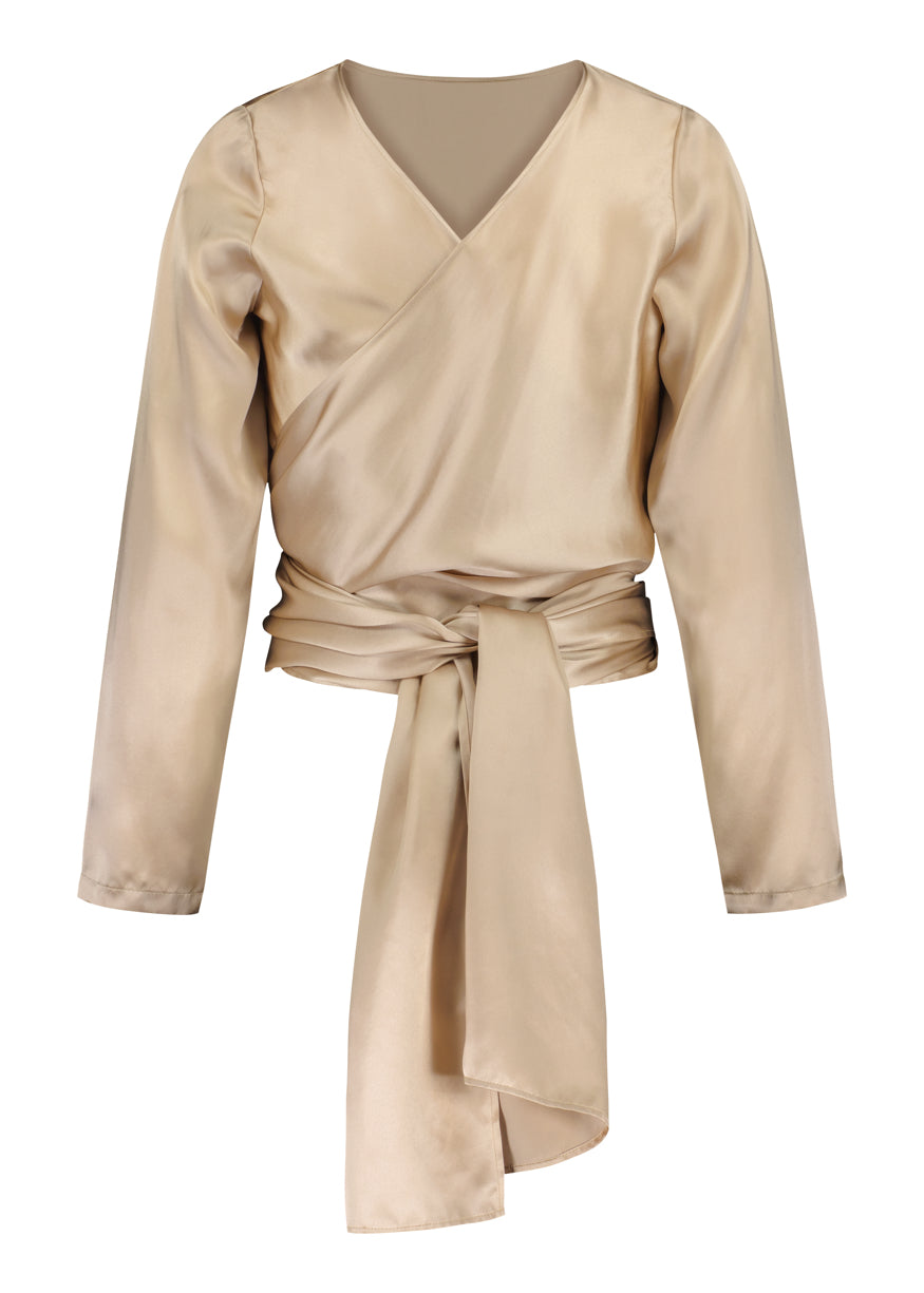 ARIEL SILK BLOUSE, CHAMPAGNE