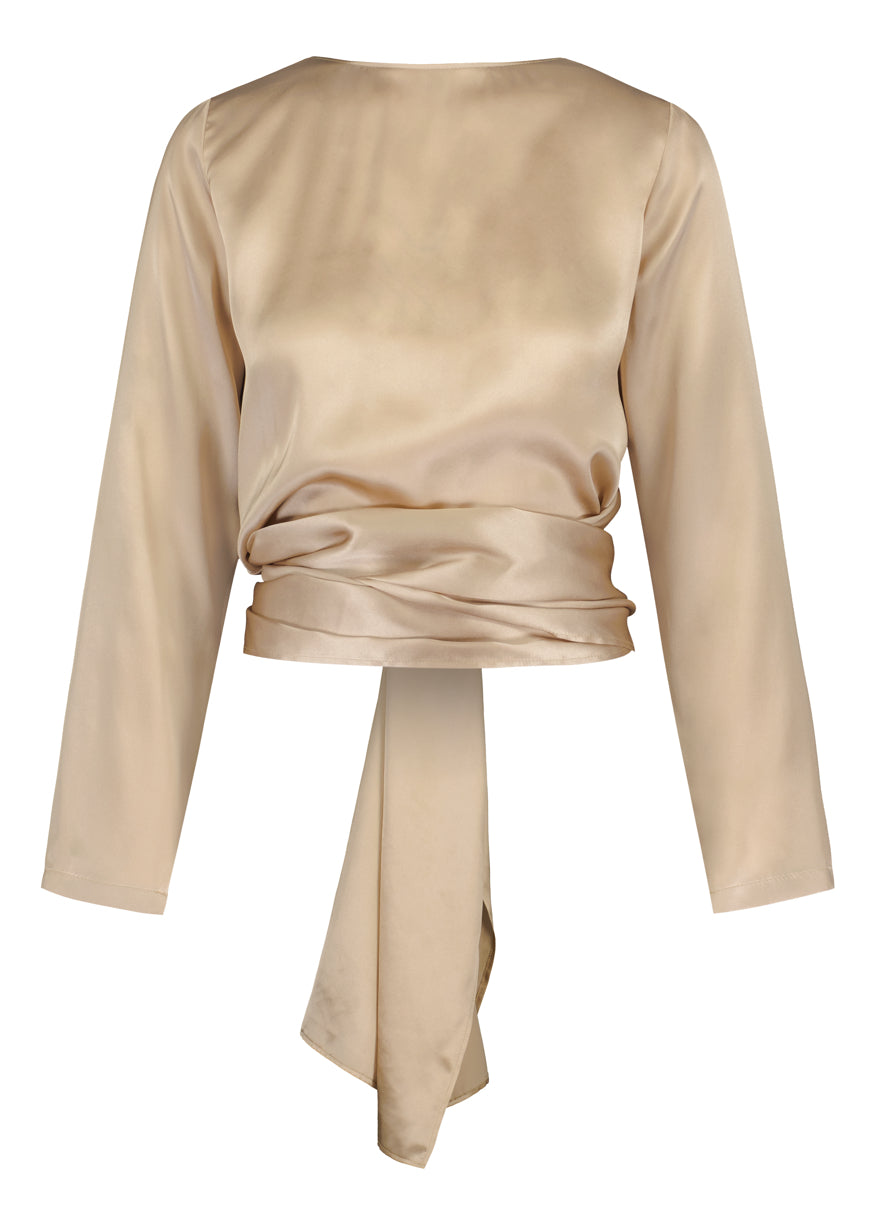 ARIEL SILK BLOUSE, CHAMPAGNE