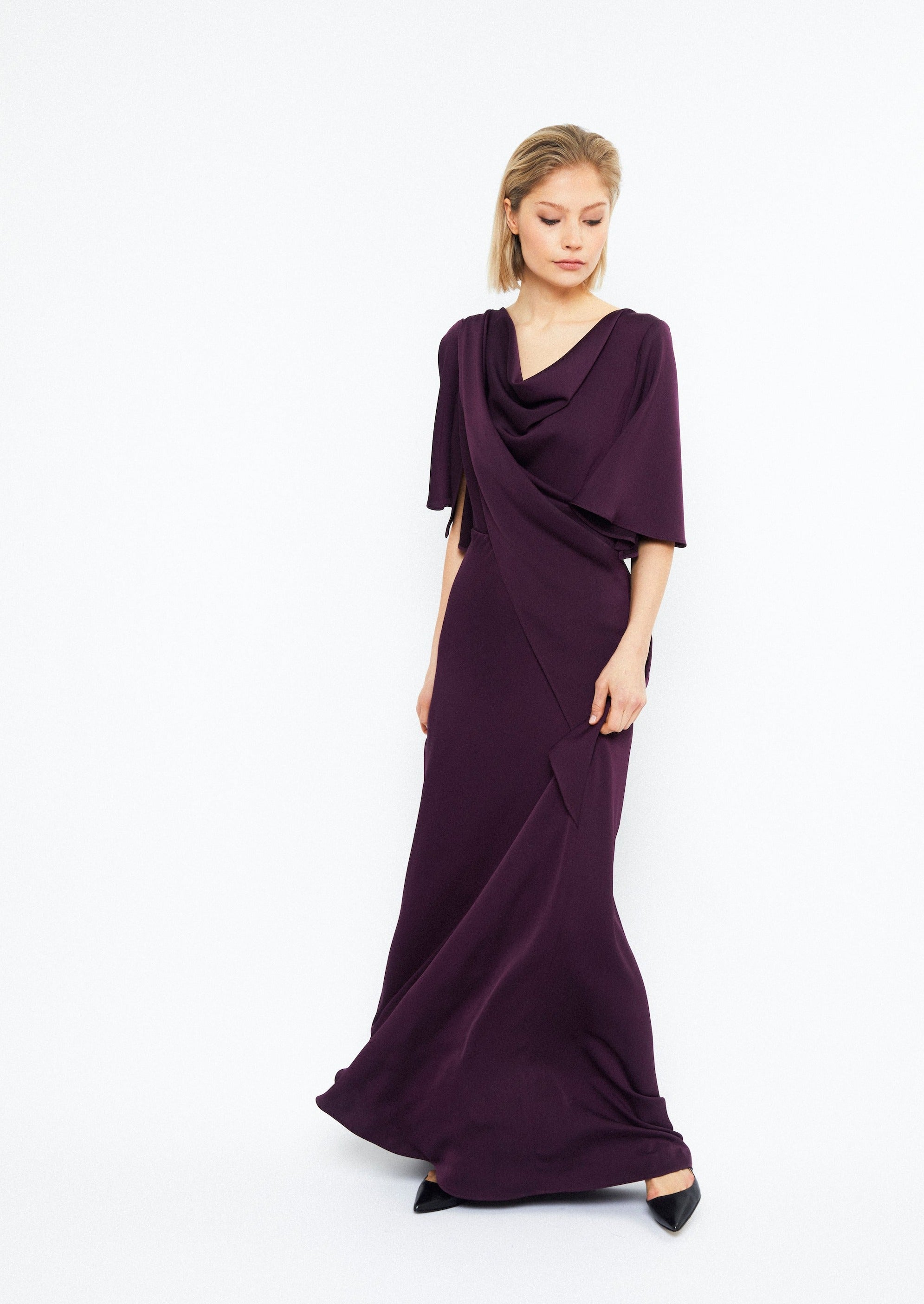 VENLA EVENING DRESS, Plum
