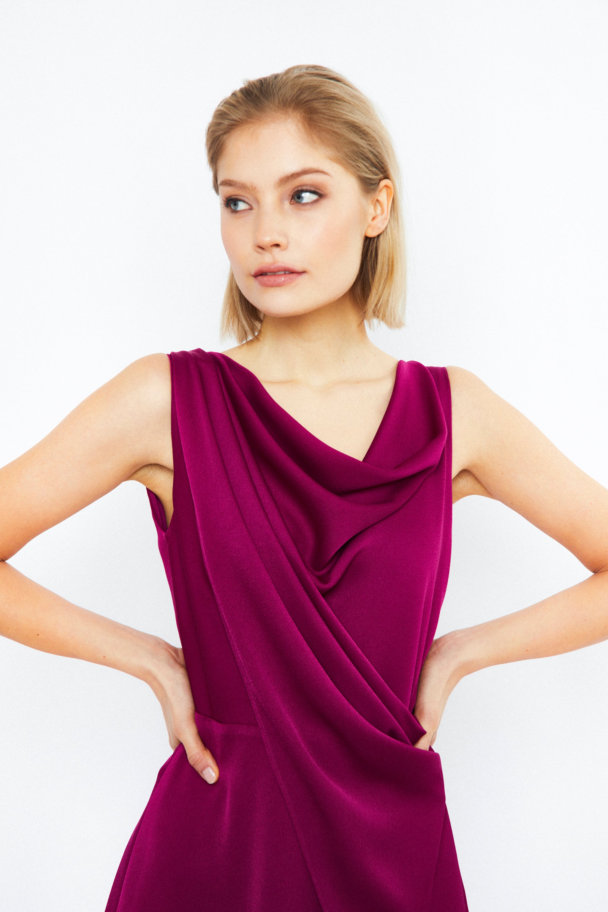 VIOLA DRESS, DEEP FUCHSIA