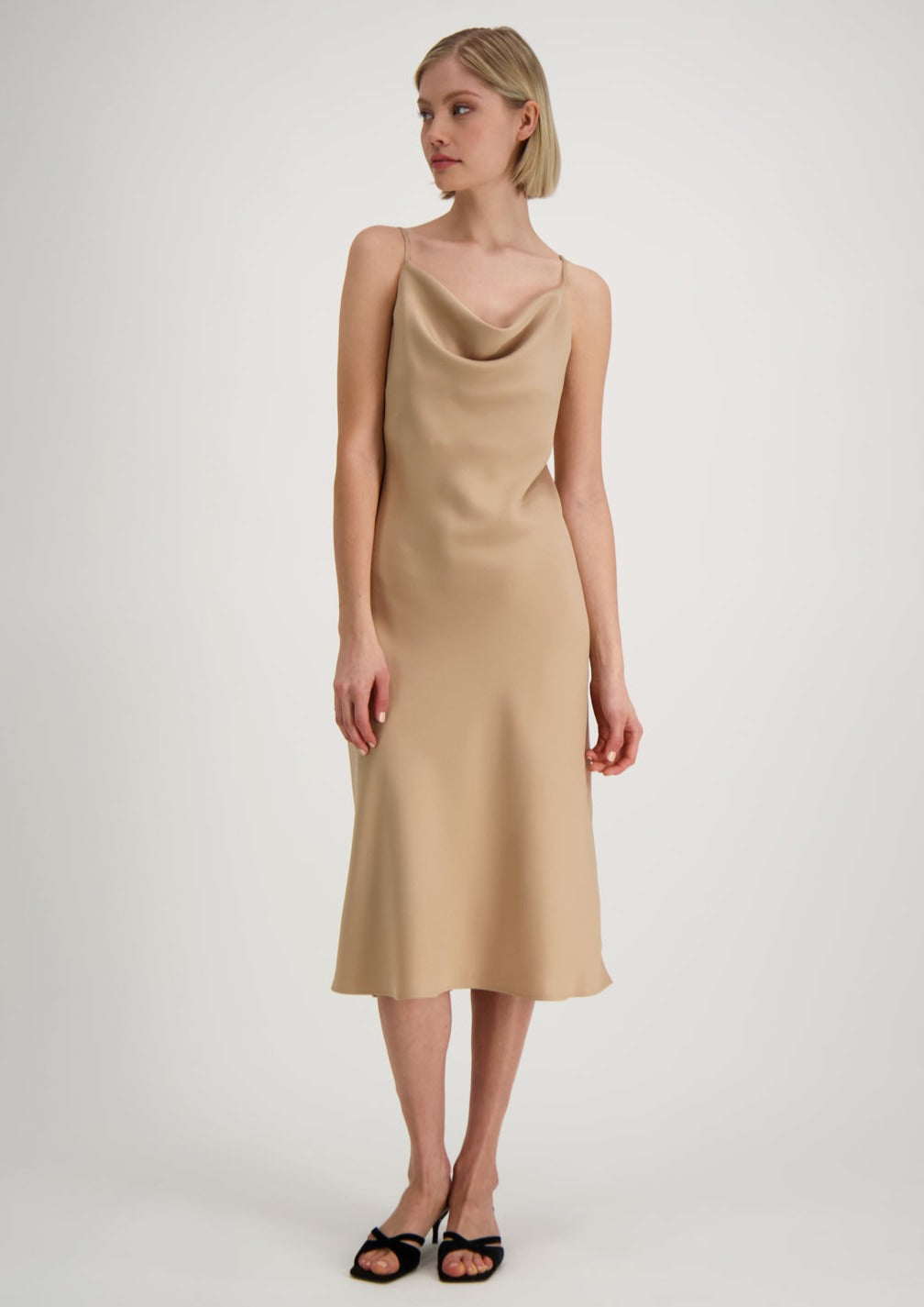 WAVE COCKTAIL DRESS, BEIGE