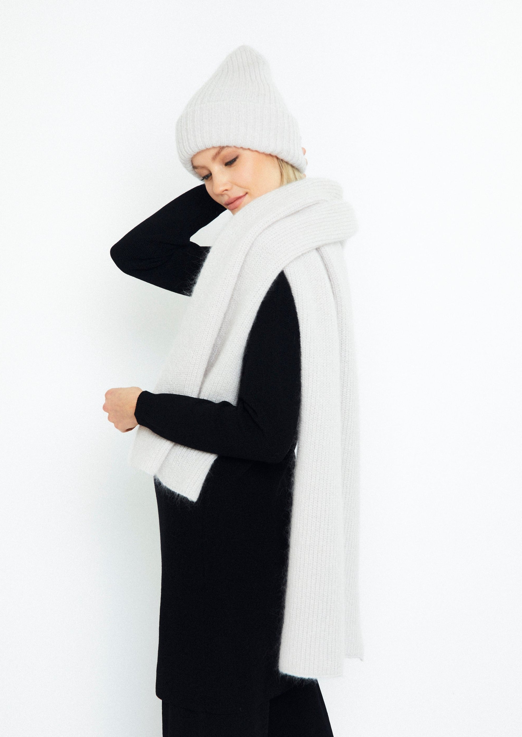 SOFI MOHAIR SCARF, Bone