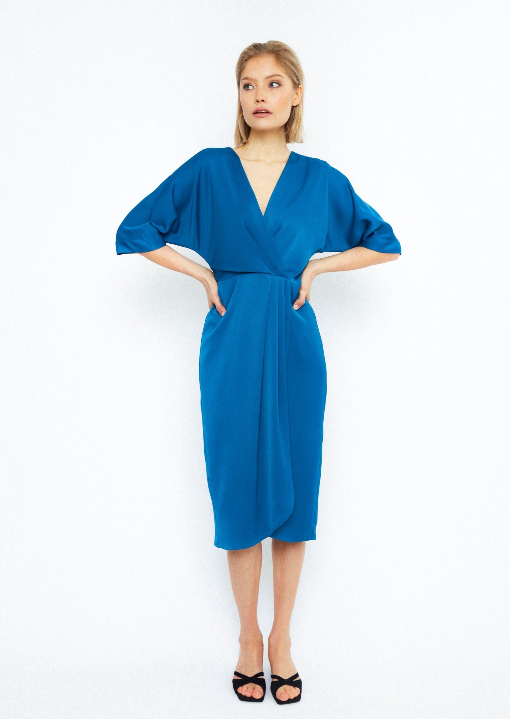GIANNA DRESS, DARK TURQUOISE