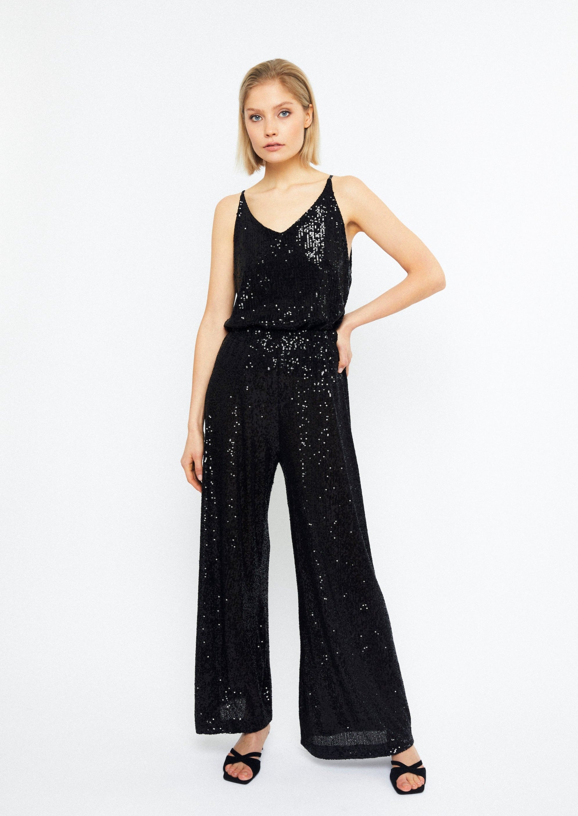 ROSETTE JUMPSUIT, Black