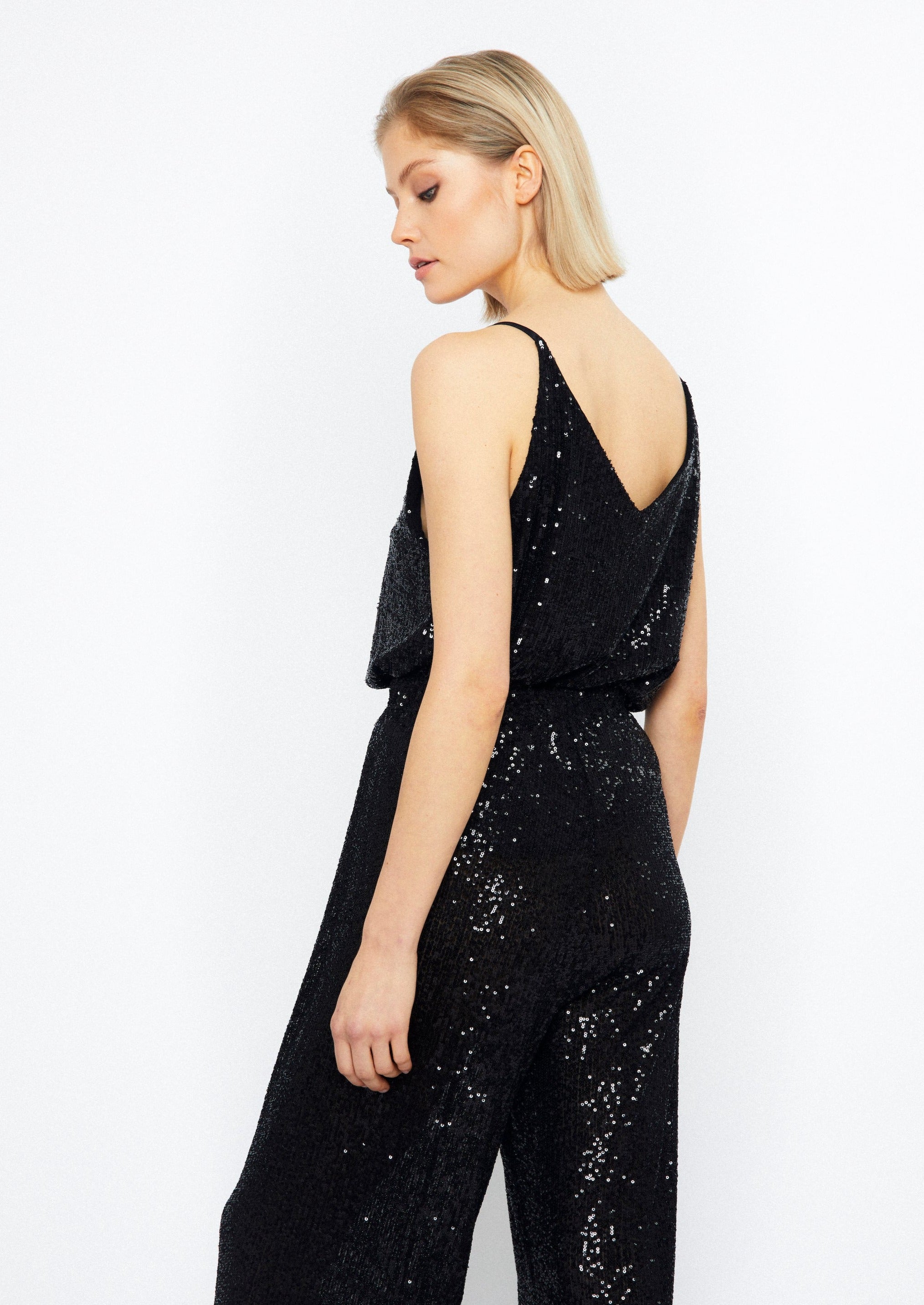 ROSETTE JUMPSUIT, Black
