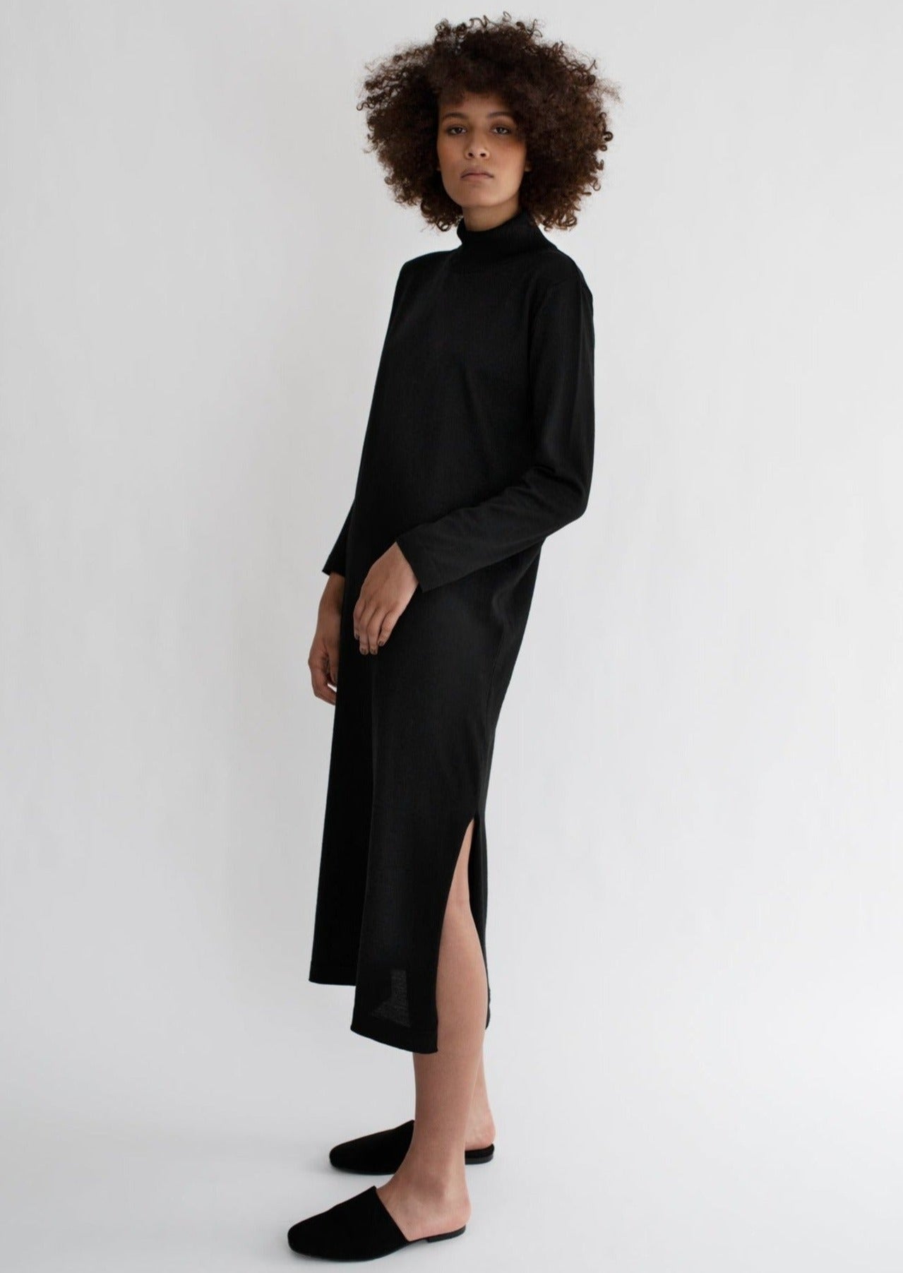 MERIN MIDI DRESS, BLACK