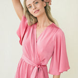 INGA SATIN DRESS, Rose