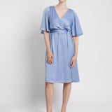 INGA SATIN DRESS, Bluebell