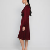 EMILY SATIN DRESS, Deep red
