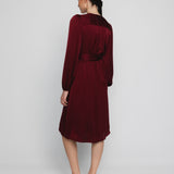EMILY SATIN DRESS, Deep red
