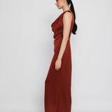 THELMA EVENING DRESS, Rust