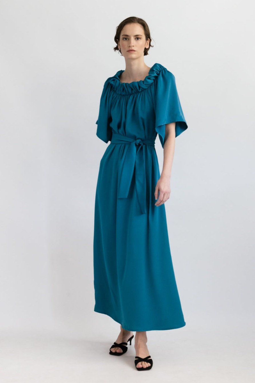 PENNY MAXI DRESS, Petrol