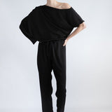 SORROW SATIN JUMPSUIT, Black