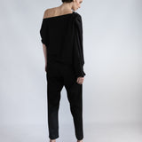 SORROW SATIN JUMPSUIT, Black