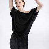 SORROW SATIN JUMPSUIT, Black