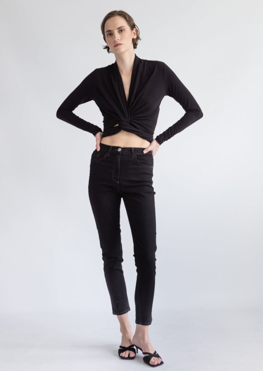 LARA MERINO JACKET, BLACK