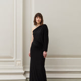 SHOULDER EVENING DRESS, Black