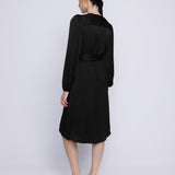 EMILY SATIN DRESS, Black
