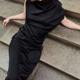 THELMA EVENING DRESS, Black