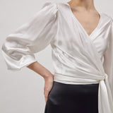 ARIELLA SILK BLOUSE, Cream