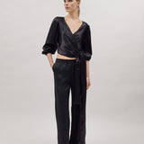 ARIELLA SILK BLOUSE, Black