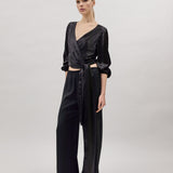 ARIELLA SILK BLOUSE, Black