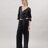 ARIELLA SILK BLOUSE, Black
