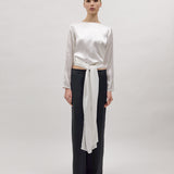 ARIEL SILK BLOUSE,  White