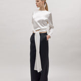 ARIEL SILK BLOUSE,  White