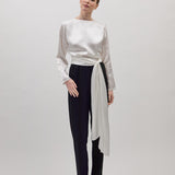 ARIEL SILK BLOUSE,  White