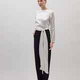 ARIEL SILK BLOUSE,  White