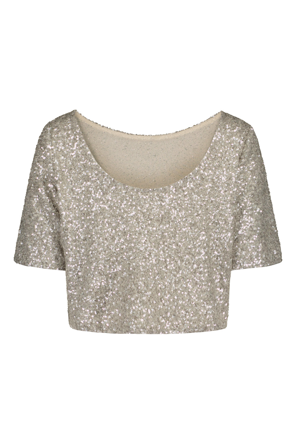 CHERRY PAILLETTE BLOUSE, Silver