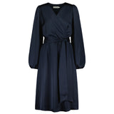 EMILY SATIN DRESS, Dark blue