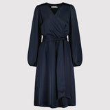 EMILY SATIN DRESS, Dark blue