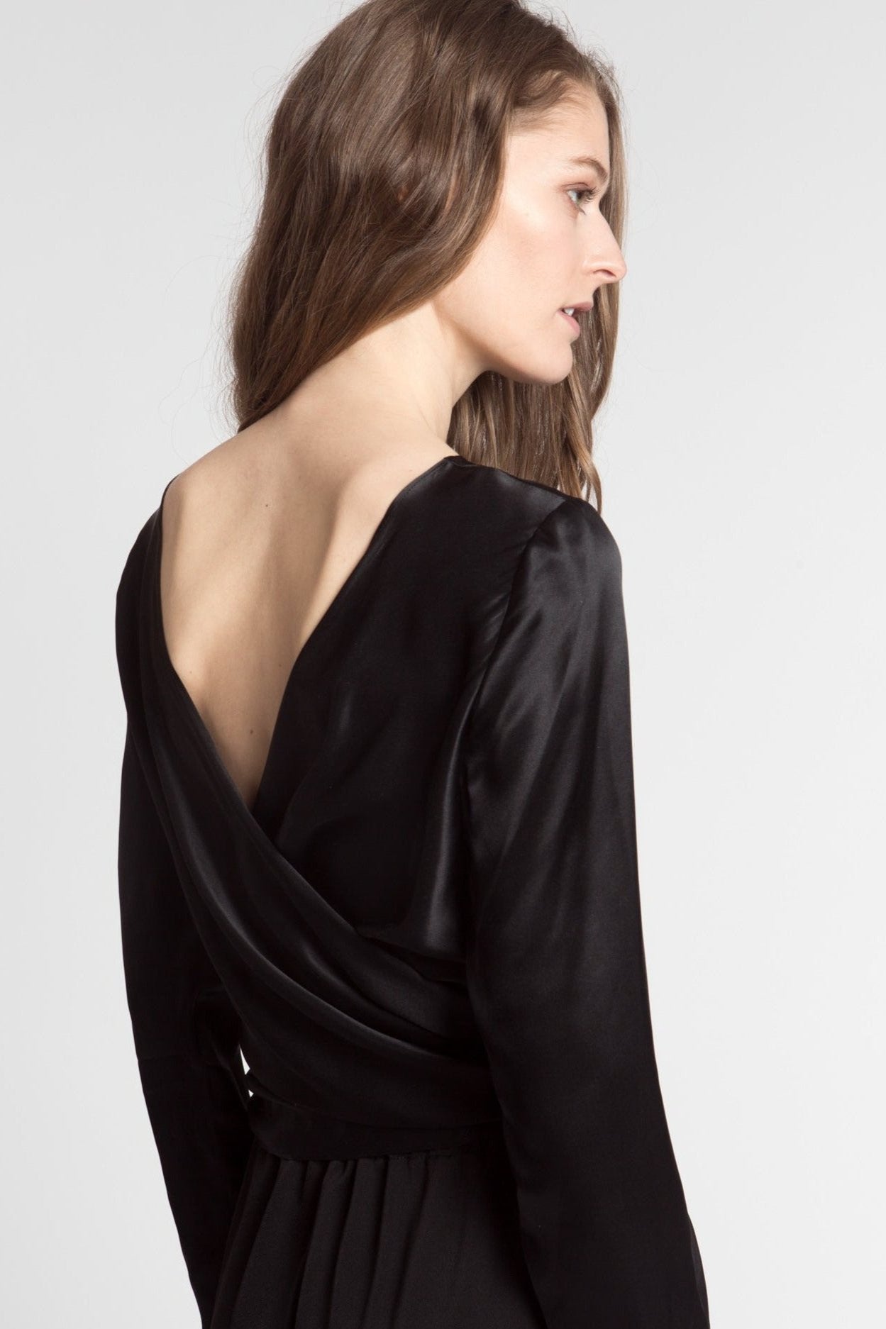 ARIEL SILK BLOUSE, BLACK