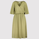 INGA SATIN DRESS, Light khaki