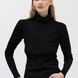 JOLIE MERINO TURTLENECK, Black