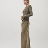 LIZZ EVENING DRESS, Glitter gold