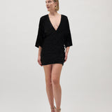 LUCY DRESS, Glitter black