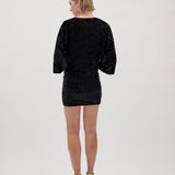 LUCY DRESS, Glitter black