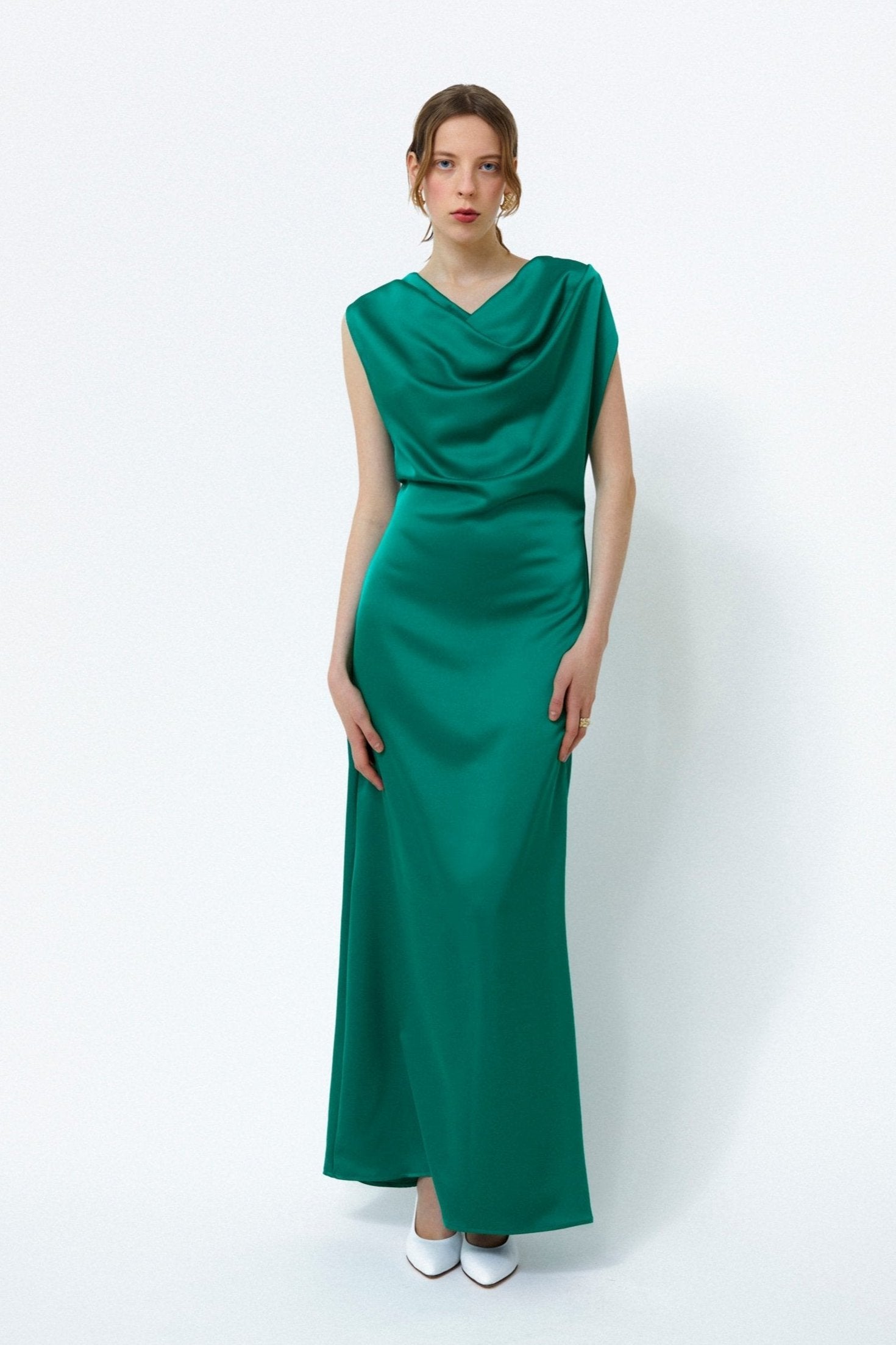 THELMA EVENING DRESS, JADE