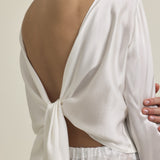 ARIEL SILK BLOUSE,  White