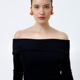 JOANNA MERINO DRESS, Black