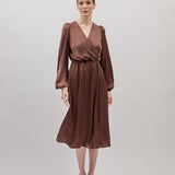 LUNA DRESS, Brown