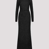 LIZZ EVENING DRESS, Glitter black