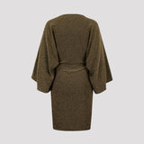 LUCY DRESS, Glitter gold