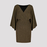 LUCY DRESS, Glitter gold