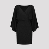 LUCY DRESS, Glitter black
