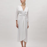 SCARLETT SATIN DRESS, White